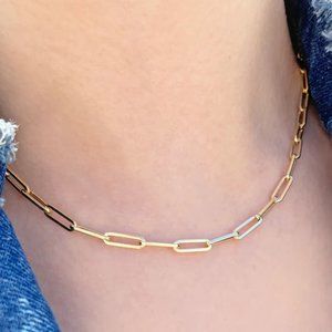 BABYGOLD 14kt Yellow Gold Paperclip Necklace